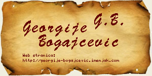 Georgije Bogajčević vizit kartica